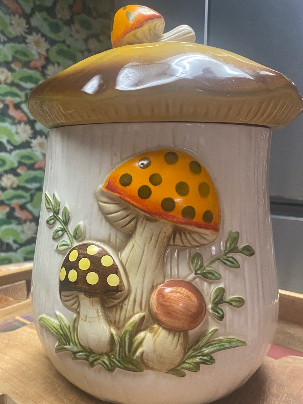 Vintage Merry Mushroom Sears 1978 Large Canister